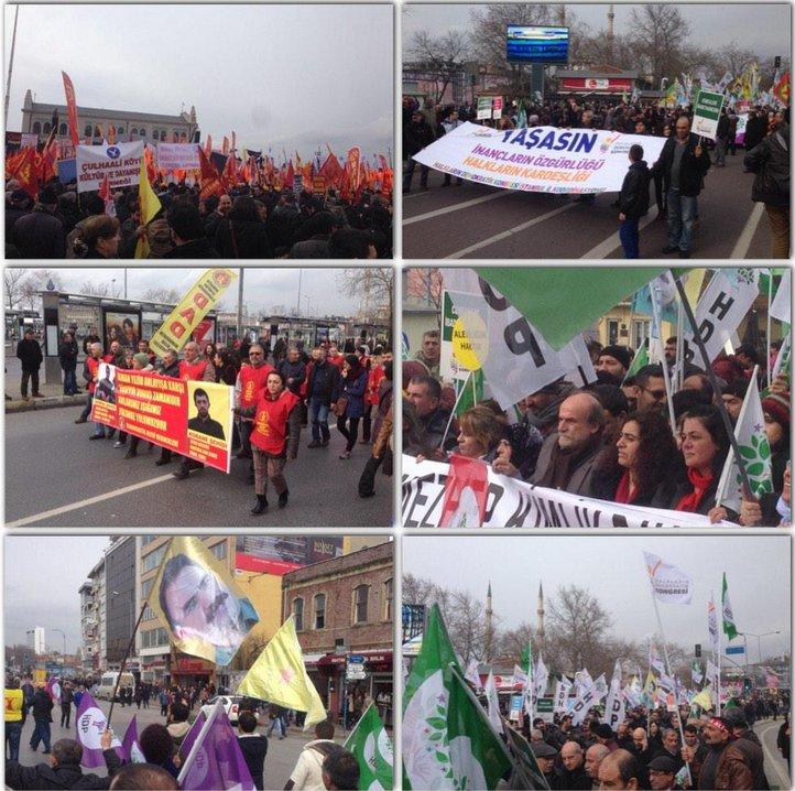 Aleviler laik eğitim istiyoruz diyerek eylem yaptı