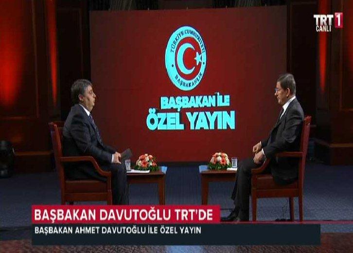 Başbakan Ahmet Davutoğlu TRT Haber'de