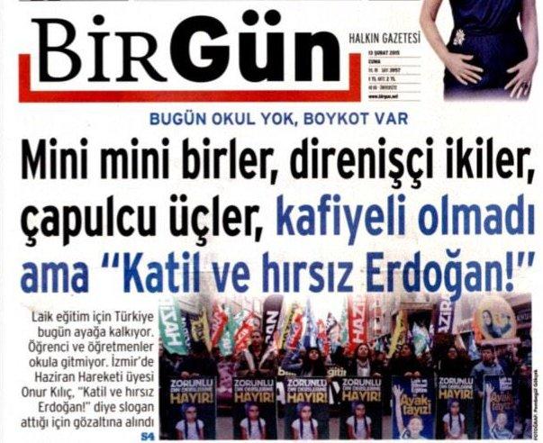BirGün gazetesinden aşağılık manşet