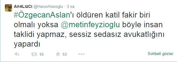 Metin Feyzioğlu'na Özgecan tepkisi