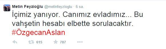 Metin Feyzioğlu'na Özgecan tepkisi