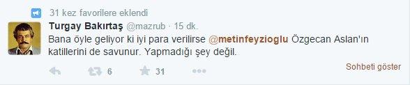 Metin Feyzioğlu'na Özgecan tepkisi