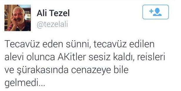Ali Tezel Özgecan olayını Aleviliğe bağladı