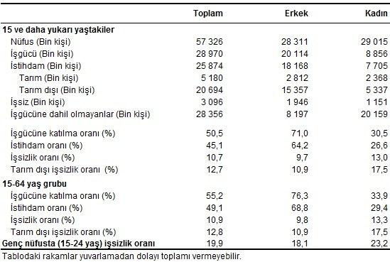 Kasım 2014 işsizlik oranı açıklandı