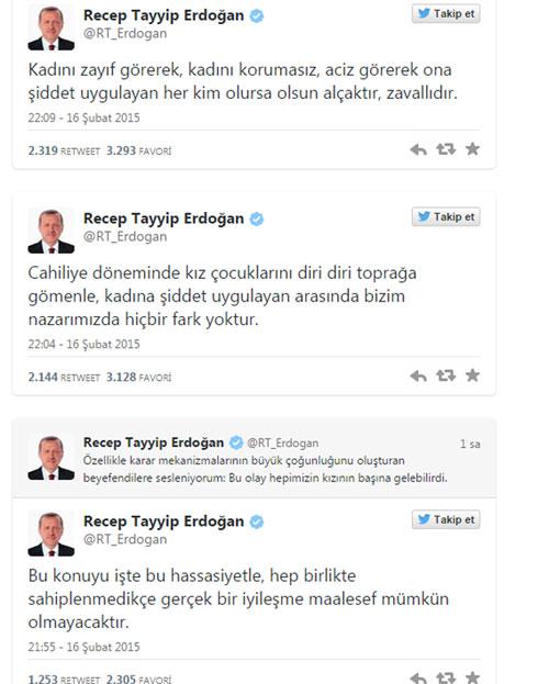 Cumhurbaşkanı Erdoğan'dan Özgecan Aslan tweeti