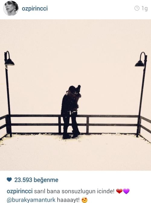 Özge Özpirinçci'den aşk pozu