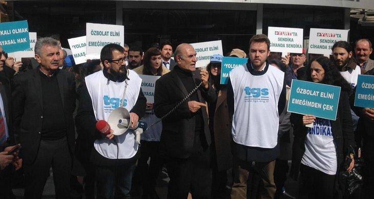 Yurt gazetesi çalışanları eylemde