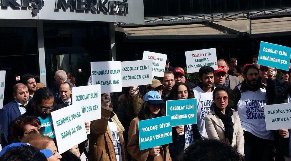 Yurt gazetesi çalışanları eylemde