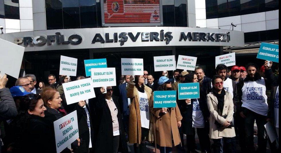 Yurt gazetesi çalışanları eylemde