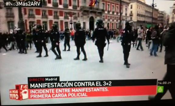 Madrid'de öğrenci eylemine polis müdahalesi