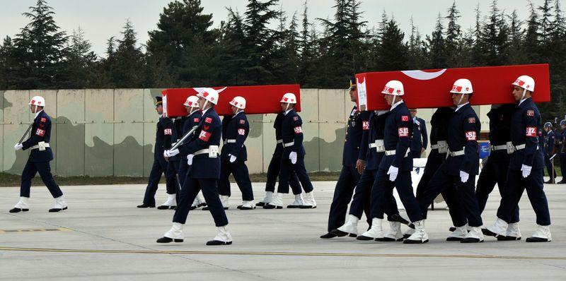 Konya'da şehit olan pilotlara veda