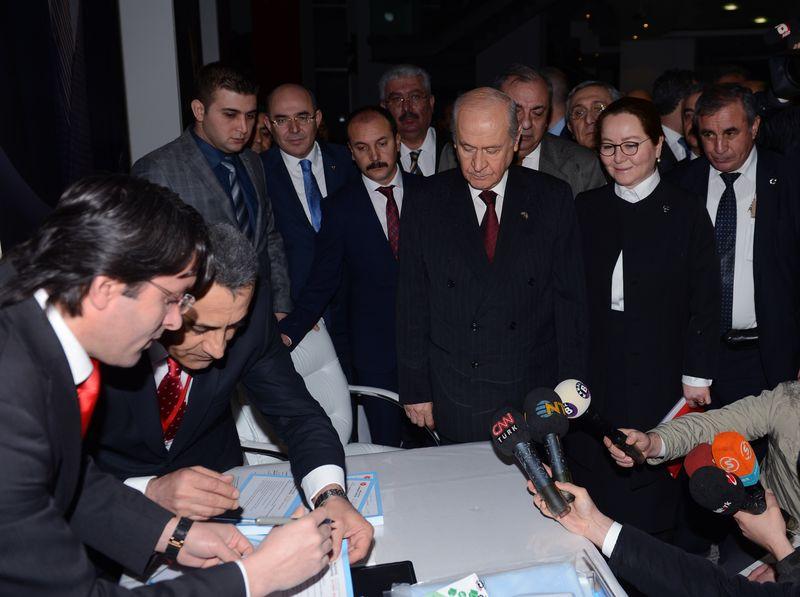 Bahçeli milletvekili aday adaylığı için başvurusunu yaptı