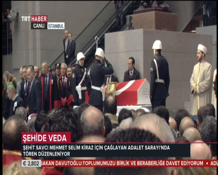 Şehit Savcı Kiraz için adliyede tören düzenlendi