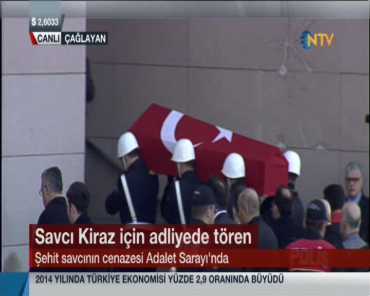 Şehit Savcı Kiraz için adliyede tören düzenlendi