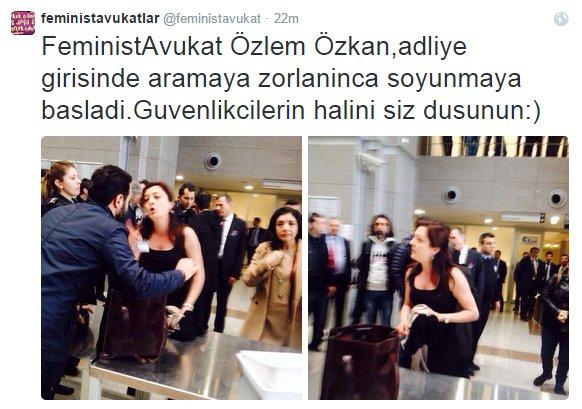 Feminist avukat adliye girişinde soyundu