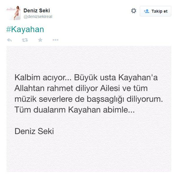 Deniz Seki'den Kayahan mesajı