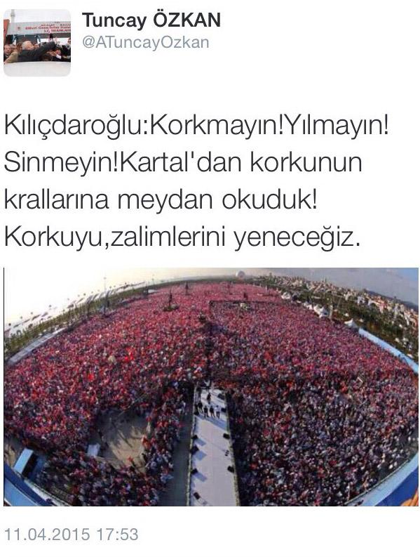 Tuncay Özkan AK Parti mitingi fotoğrafıyla meydan okudu