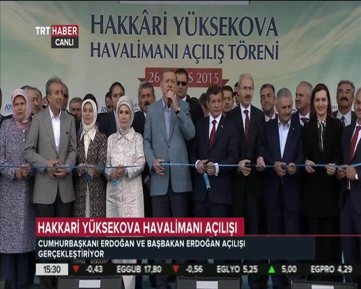 Erdoğan Yüksekova Havalimanı açılış töreninde konuştu