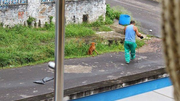 Çöpçü çarptığı köpeği canlı canlı çöp kamyonuna attı