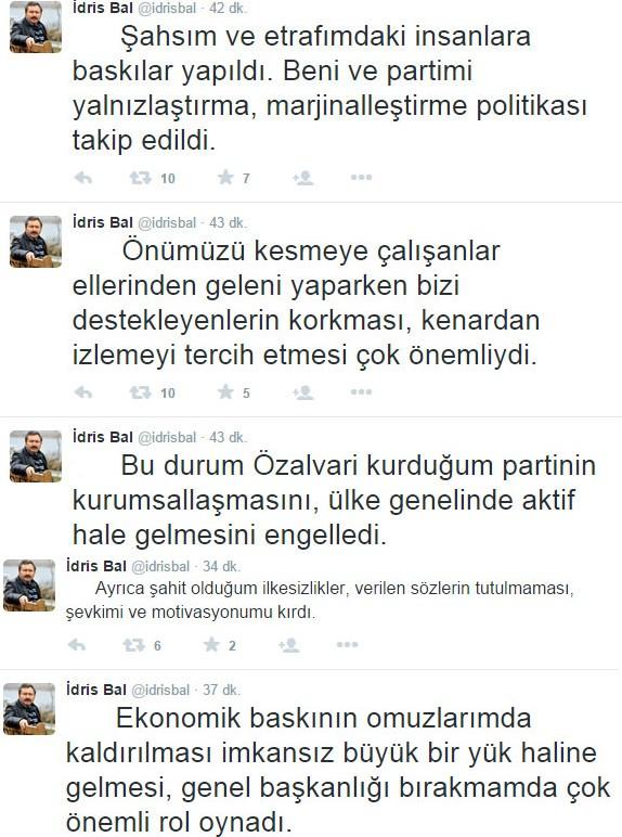 İdris Bal'dan vaatler yerine getirilmedi isyanı