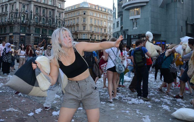 Avusturya'da yastık savaşı düzenlendi