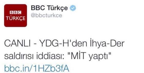 BBC haberde PKK'yı kaynak gösterdi