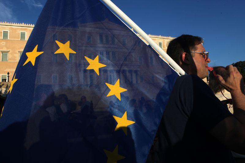 Yunanistan'da Avrupa Birliği yanlısı gösteri