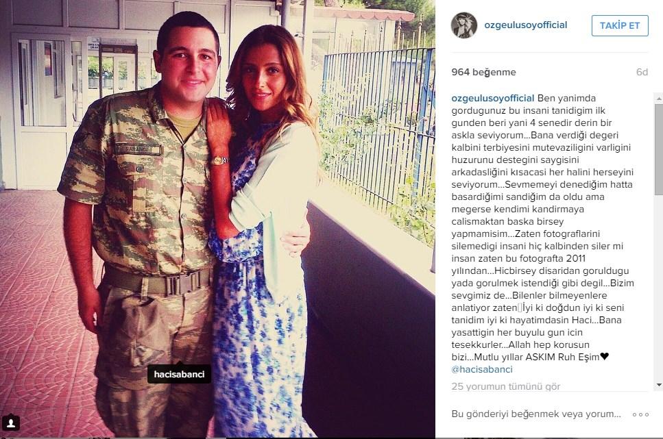 Özge Ulusoy: İyi ki hayatımdasın Hacı