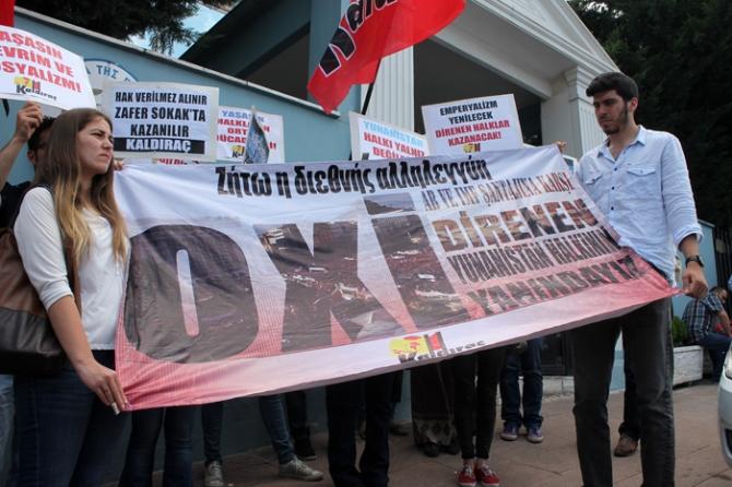 Ankara'da Yunanistan’a destek eylemi