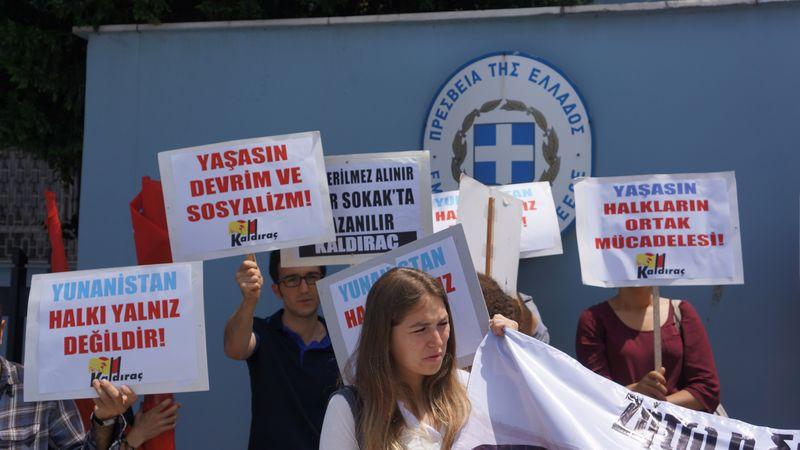 Ankara'da Yunanistan’a destek eylemi