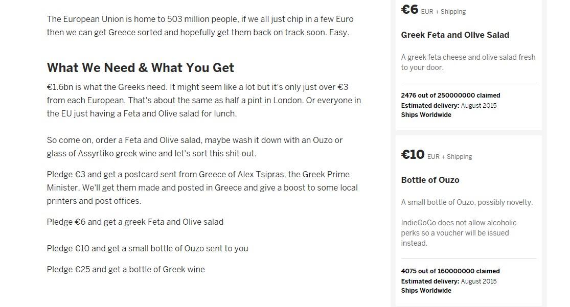 Yunanistan için bağış kampanyası başlatıldı