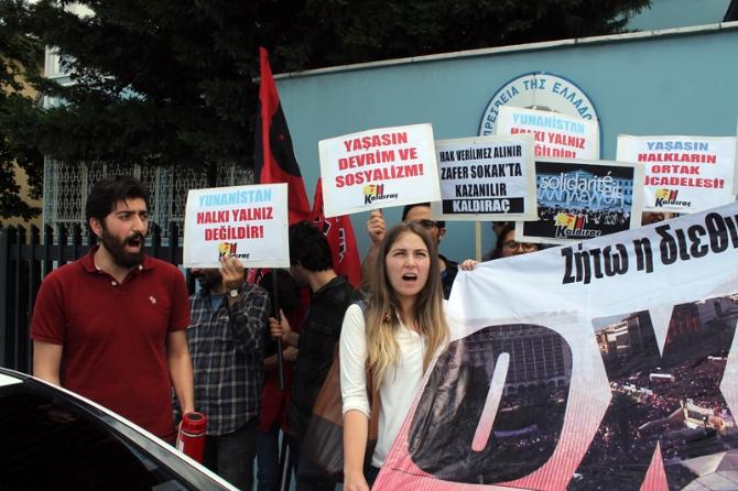 Ankara'da Yunanistan’a destek eylemi