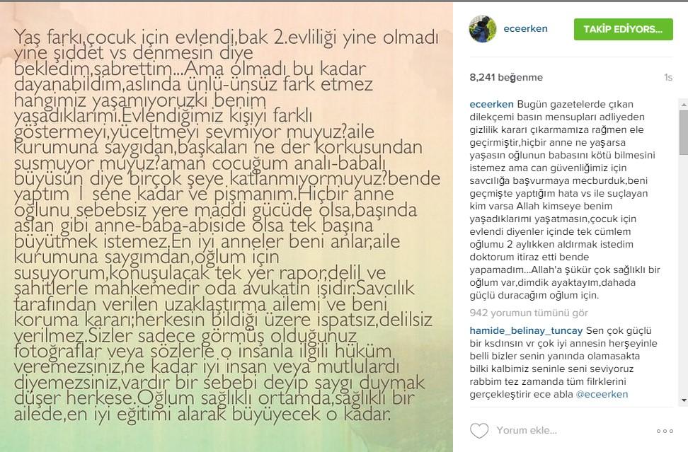 Ece Erken'den boşanma açıklaması