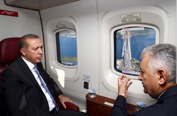 Cumhurbaşkanı Erdoğan 3.köprüyü havadan denetledi