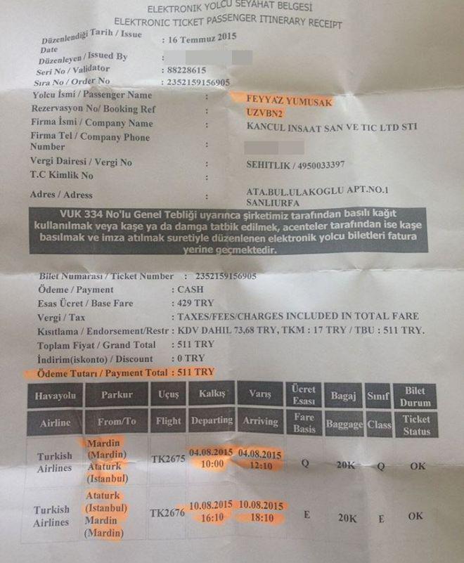 Şehit polisin uçak bileti aldığı ortaya çıktı