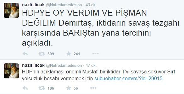 Nazlı Ilıcak: Oyumu HDP'ye verdim