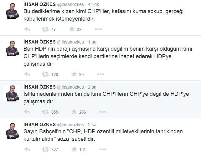 CHP'den istifa eden İhsan Özkes MHP'ye göz kırptı