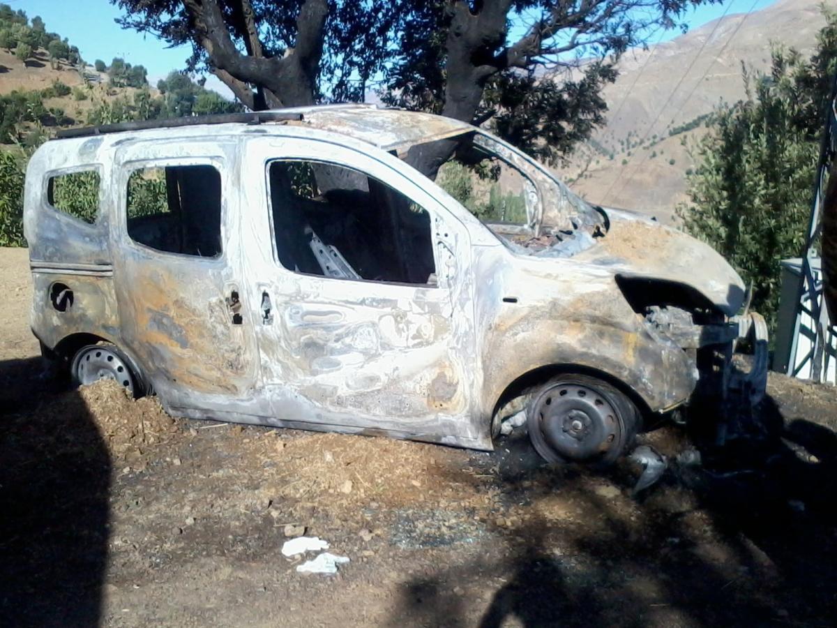 Adıyaman'da bir araç kundaklandı