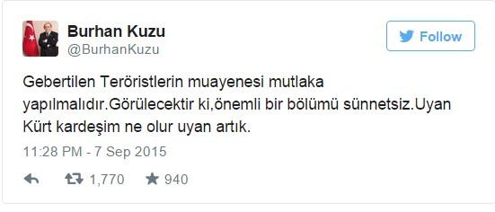 Burhan Kuzu: Teröristler sünnetsiz