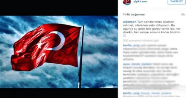 Alp Kırşan'ın şehit paylaşımı duygulandırdı