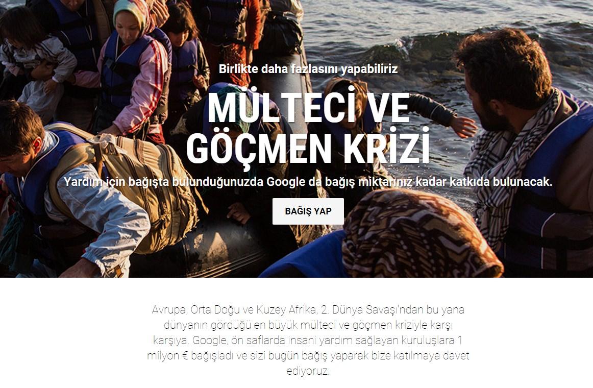 Google'dan Suriyeli mülteciler için bağış kampanyası