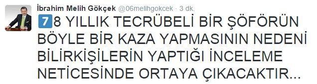 Melih Gökçek'ten otobüs kazası açıklaması