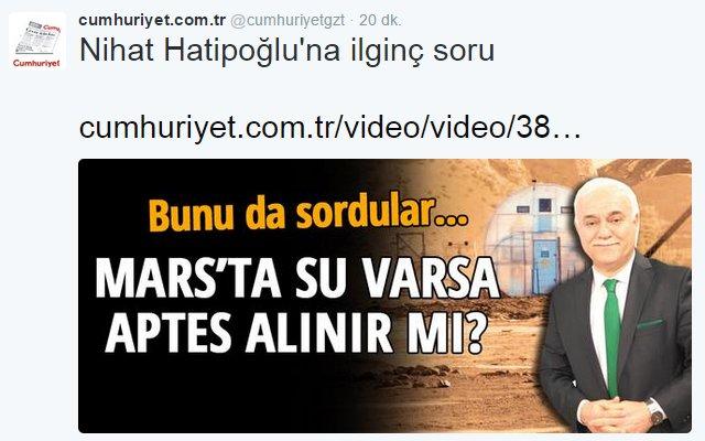 Cumhuriyet abdesti aptes yaptı
