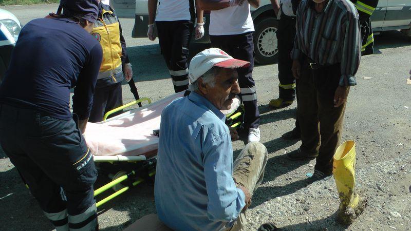 Yaralı işçi üstü pis diye sedyeye binmek istemedi