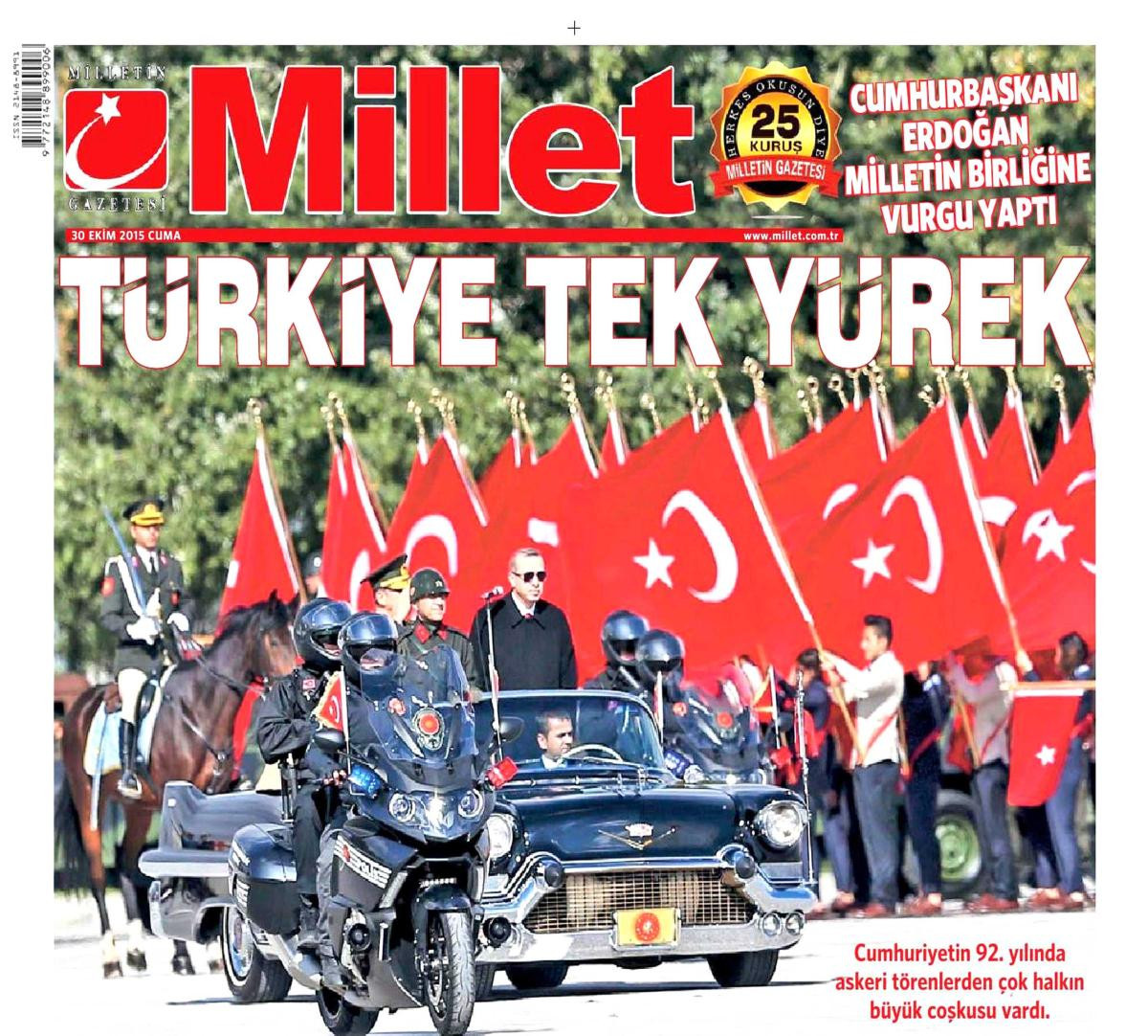 Bugün ve Millet gazetesinin bugünkü manşetleri