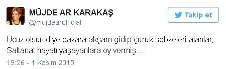 Müjde Ar'dan seçmeni aşağılayan tweet'e açıklama