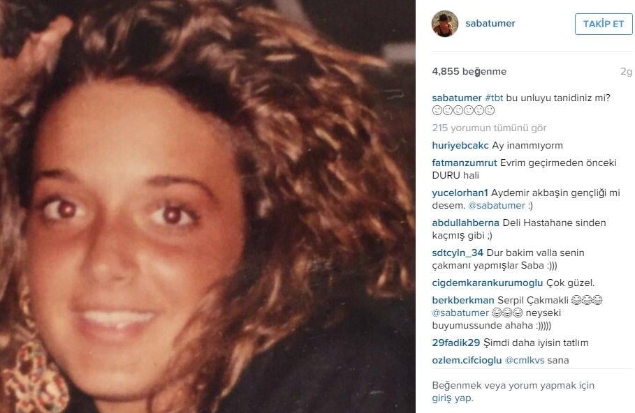 Saba Tümer'in gençlik fotoğrafı olay oldu