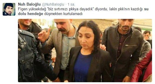 Figen Yüksekdağ su dolu hendeğe düştü esprisi