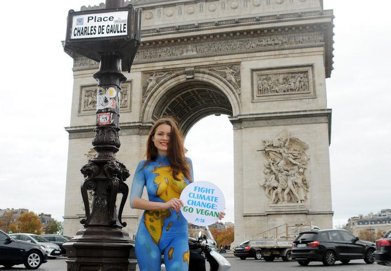 PETA'dan Fransa'da eylem