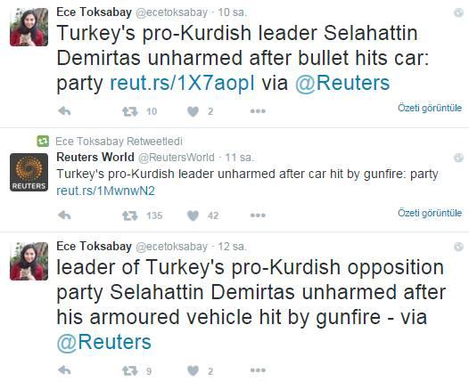 ODTÜ'lü Reuters muhabirinin Demirtaş'a suikast yalanı